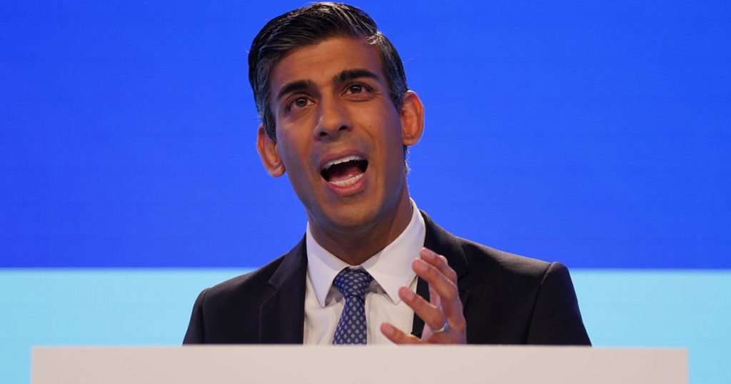 british prime minister rishi sunak delivering speech